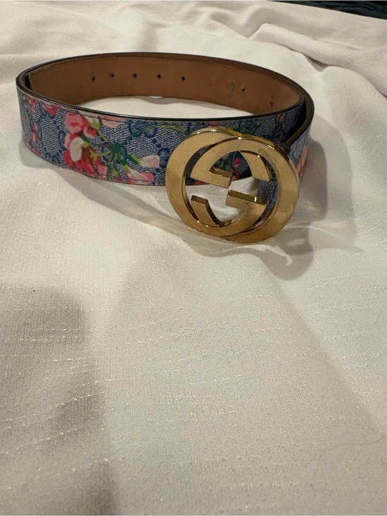 Gucci Accessories - Gucci Floral GG Buckle Belt in Blue, Pink and Green